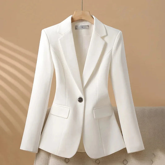 Women’s Sculpted Single-Button Blazer — Slim Fit Tailored Office Jacket