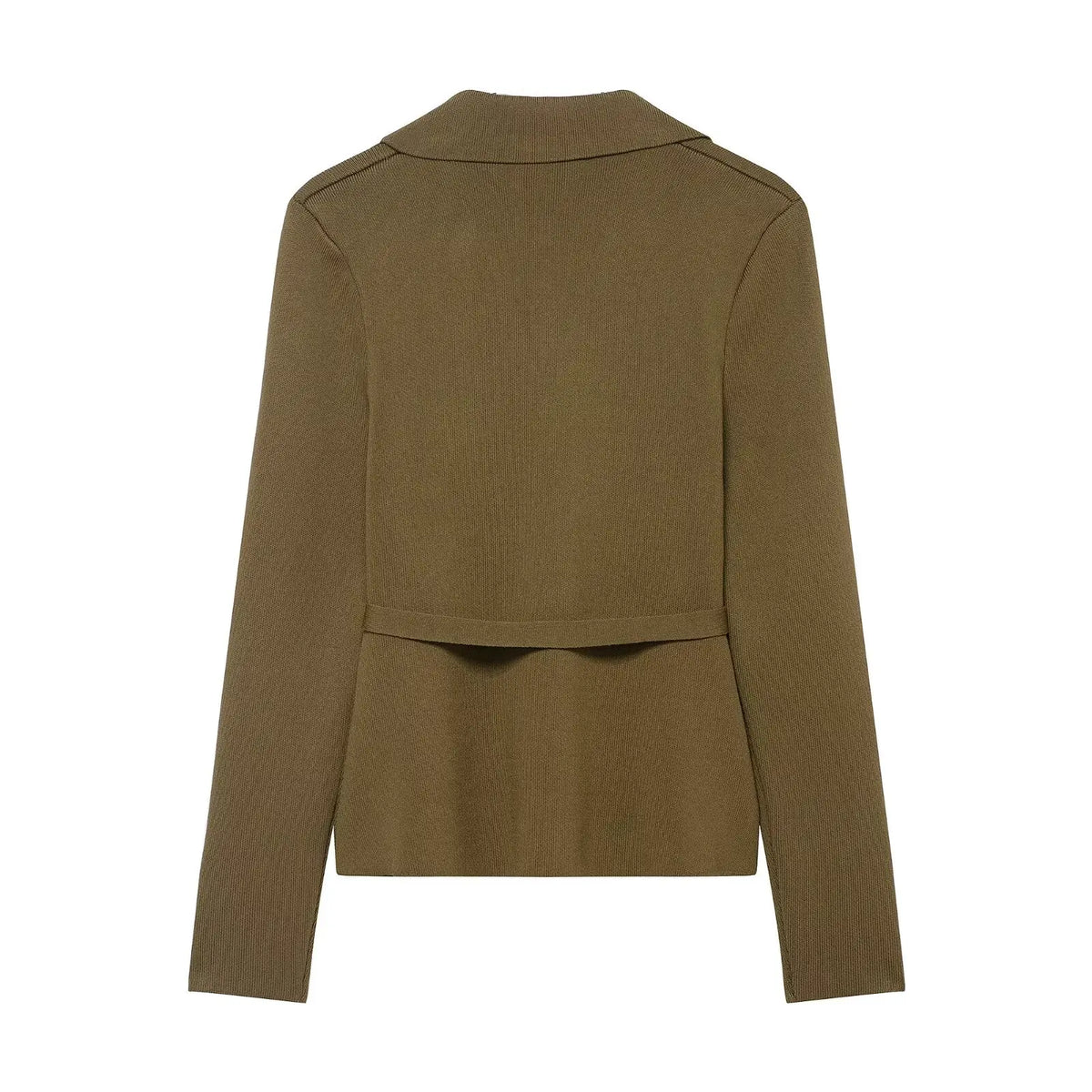 Women’s Olive Green Knit Blazer & Midi Skirt Set | Elegant Two-Piece Business Casual Suit | Fall Winter Fashion
