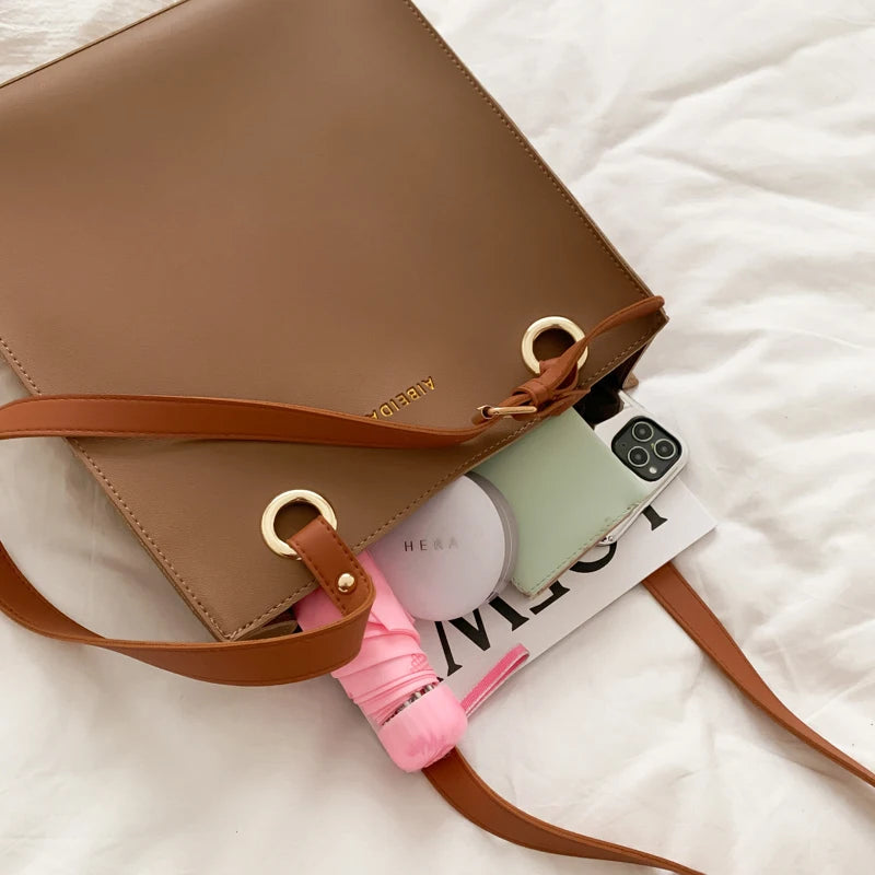Large Capacity Handbags High Quality Leather Shoulder Bags Designer New Elegant Women Top Handle Tote Bag.
