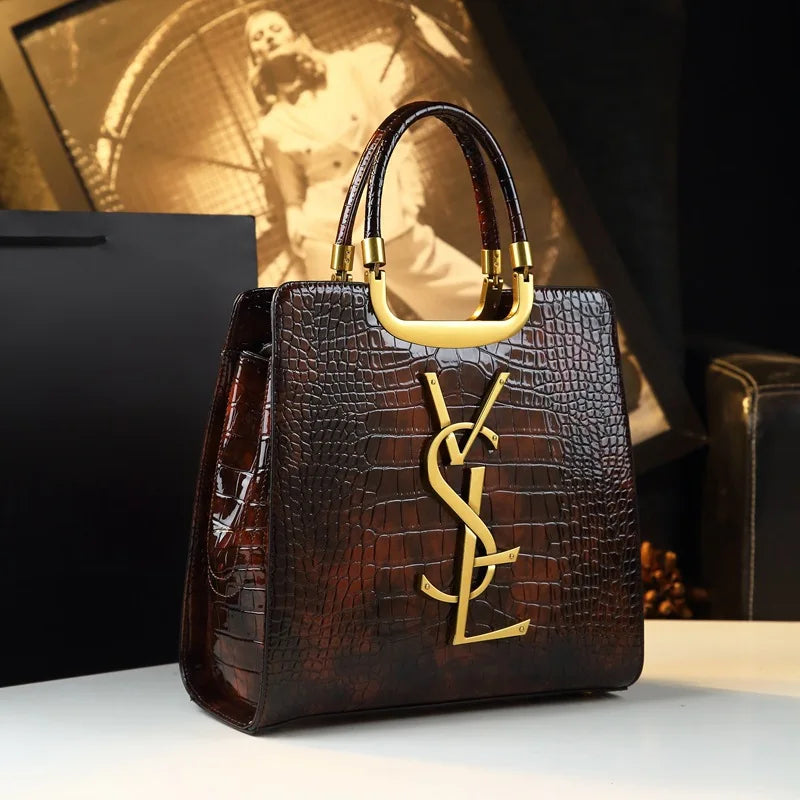 Luxury Crocodile Unique Handbag/Tote Fashion Handbag/Single Printed Shoulder Crossbody Handbag.