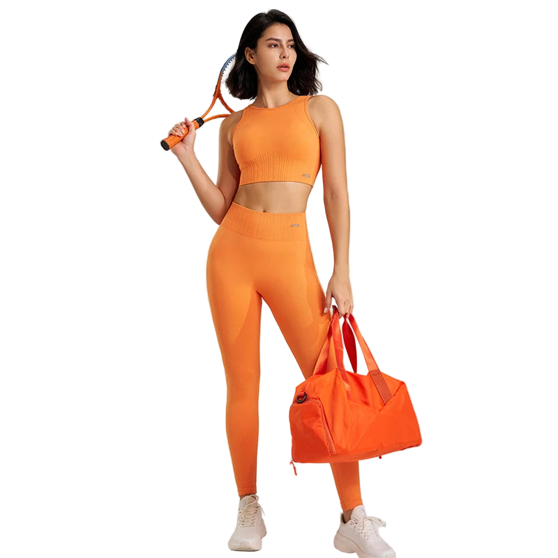 Seamlessly High Waisted Legging’s With Top/Two Piece Fitness Exercise Clothing.