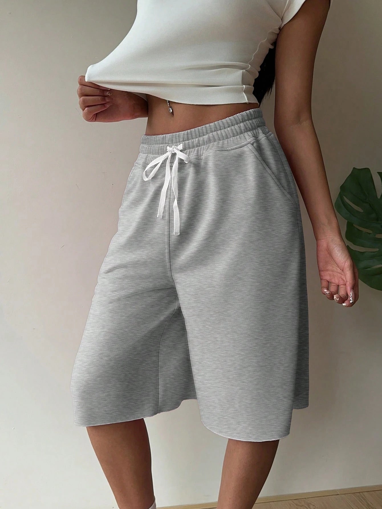 Casual Loose Fitted Knitted Short’s/Gray Pocketed Fashion Quality Sport’s/Gym Workout Pant’s Streetwear.