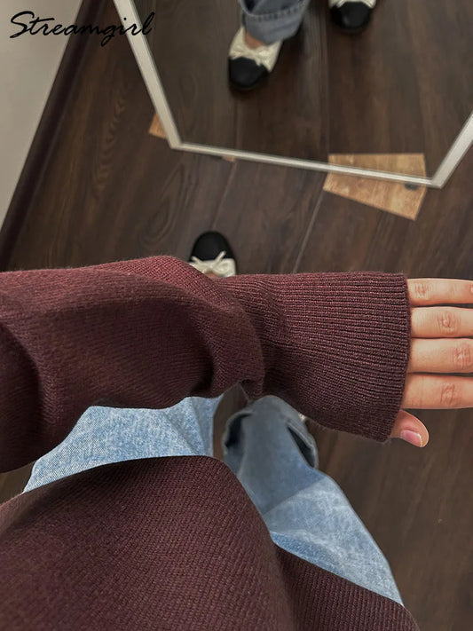 Loose Fitted Turtleneck Sweater’s/Women Winter Pullover Trend’s/Oversize Sweater/New Solid Jumper Turtleneck Sweater’s.