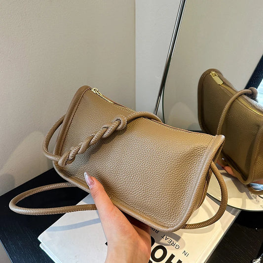 Modern Blend Boutique™ | Luxe Genuine Cowhide Leather Crossbody Bag – Premium Braided Strap Shoulder Purse for Women