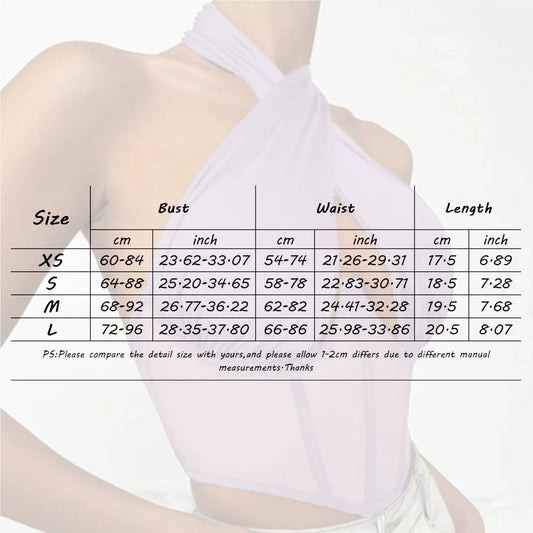 Elegant Halter Neck Mesh Corset Top for Women | Sheer Panel Wrap Neck Crop Top | Clubwear & Night Out Fashion