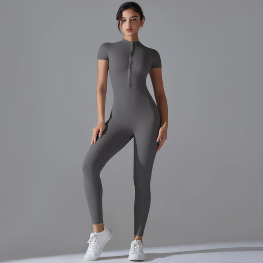 Breathable Fitness Bodysuit/Solid Stretchable Yoga Suit/Quick Drying Sport’s Wear/Women's Gym Push Up Workout.