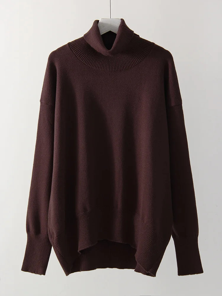 Loose Fitted Turtleneck Sweater’s/Women Winter Pullover Trend’s/Oversize Sweater/New Solid Jumper Turtleneck Sweater’s.