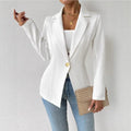 Solid Formal Blazer/Ladies Office Work Set/Single Button Outerwears Jackets Coat.