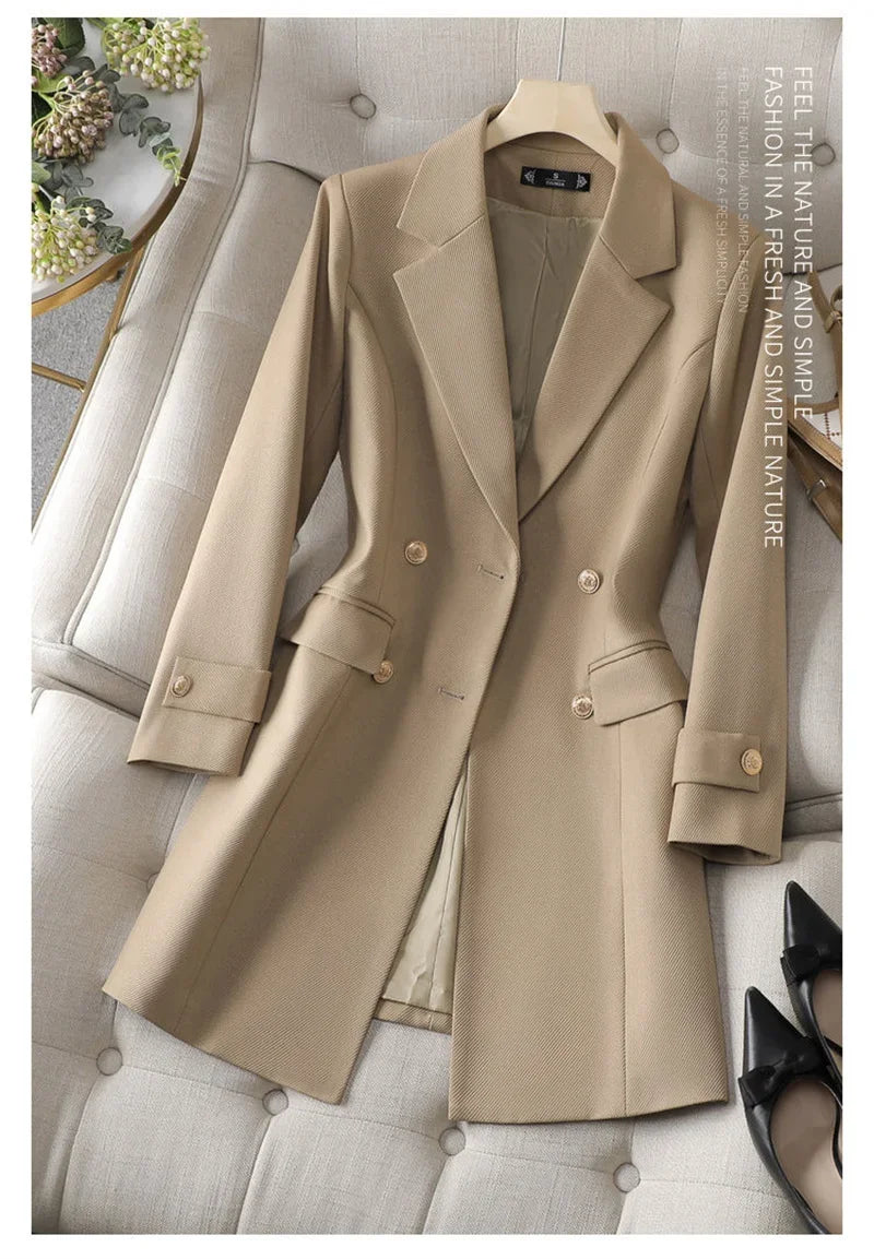 Timeless Elegance Longline Double-Breasted Blazer|Modern Blend Boutique | Elevated Women’s Workwear
