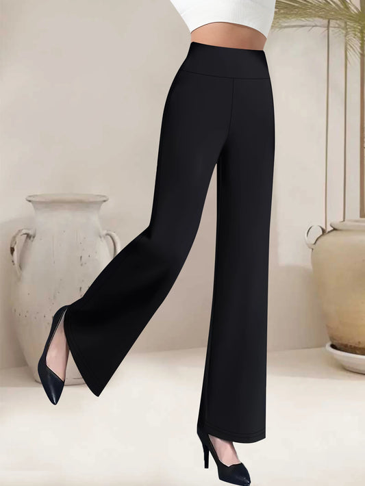 Flared wide leg waisted pants/Modern style pants for women/versatile for spring, summer, autumn, winter, office wear.