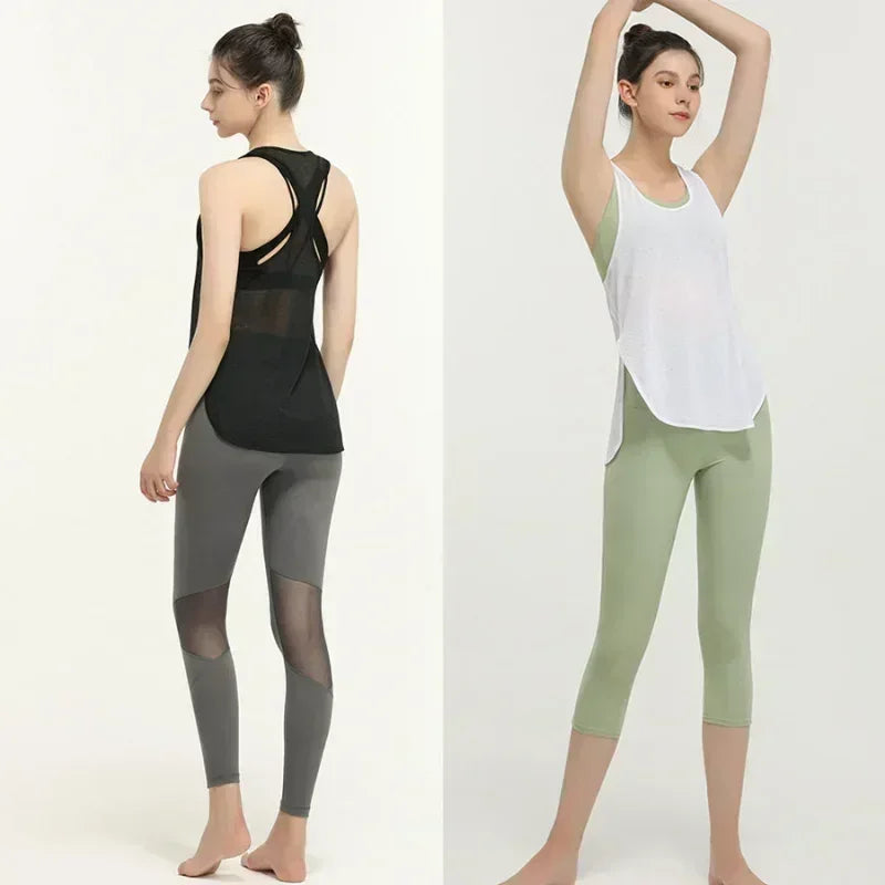 Training Yoga Sport Vest’s/Gym See Through Yoga Fitness Shirt/Top Black Running Vest/Women's Jogger Shirts Workout Wear.