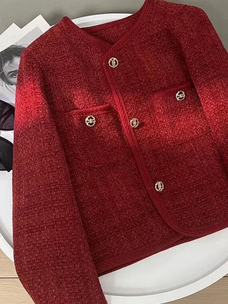 High-end Tweed Coat/Noble French Elegant Fashionable/Versatile Short Jacket.