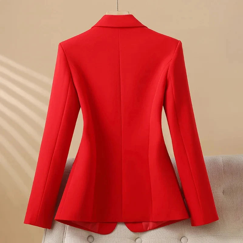 Women’s Sculpted Single-Button Blazer — Slim Fit Tailored Office Jacket