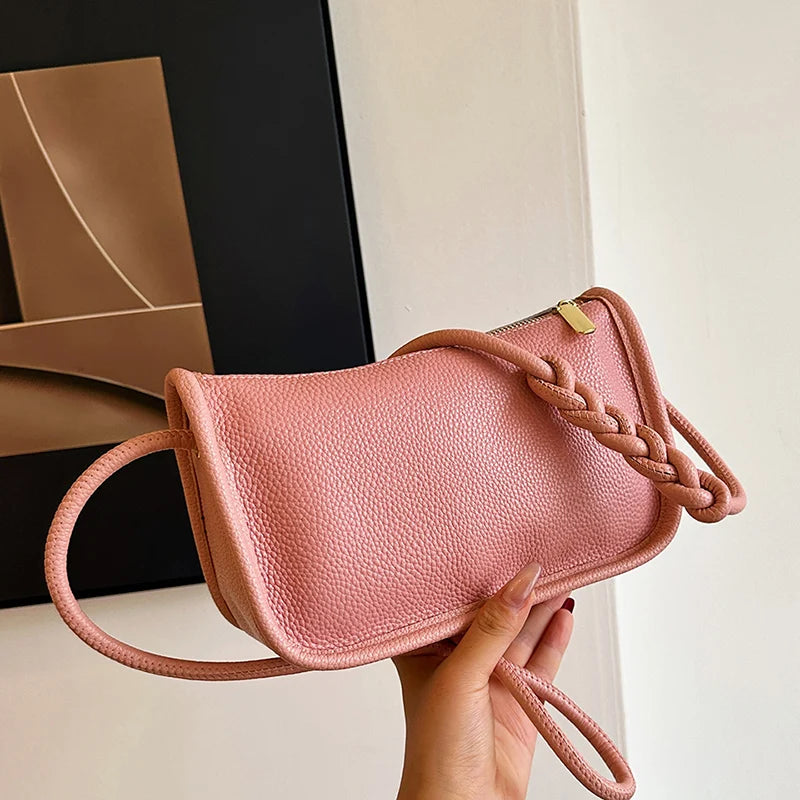 Modern Blend Boutique™ | Luxe Genuine Cowhide Leather Crossbody Bag – Premium Braided Strap Shoulder Purse for Women