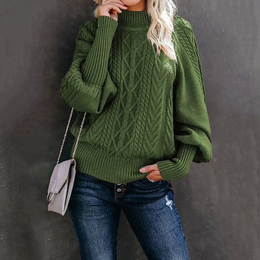 Cozy long-sleeved pullover/Solid color winter fashion/Comfy knitted sweater for women/Limid-neck sweater for women/Fashion long sleeved knitted solid color sweater.