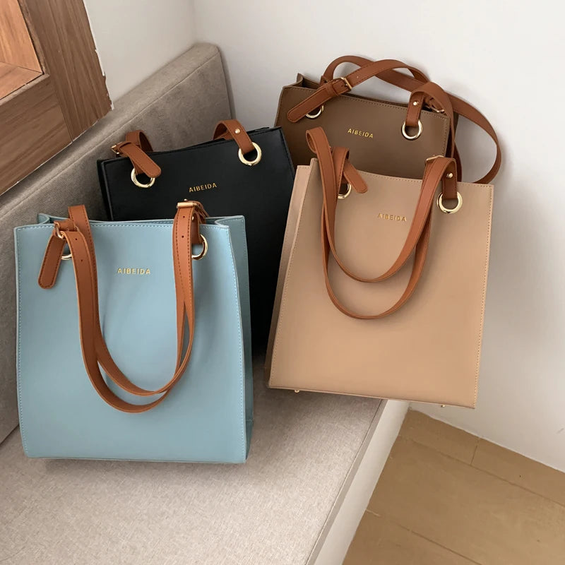 Large Capacity Handbags High Quality Leather Shoulder Bags Designer New Elegant Women Top Handle Tote Bag.