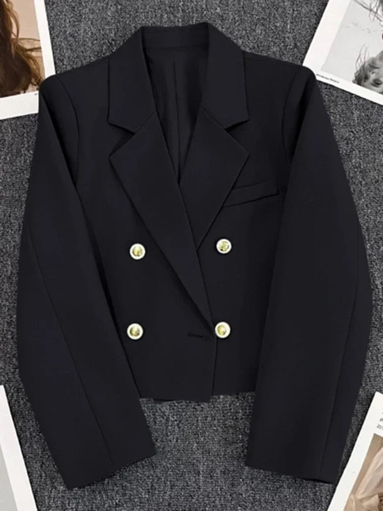 Short Cropped Fashioned Blazer /Office Lady Jacket/Fashion Coats Chic Elegant Outerwears Women's Clothes.