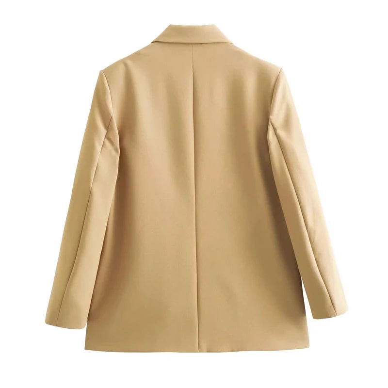 Women’s Plaid Single-Button Blazer – Tailored Notched Collar Jacket | Elegant Office & Casual Chic Outerwear