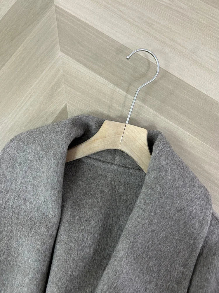 Tossy Fox Fur Overcoat/Short Fitted Cardigan Coat/Elegant Double-sided Woolen Coat.
