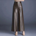 Solid Thick Leather Pant’s/Button Up Pant’s/High Waist Fitted/England Modern Style Pant’s.
