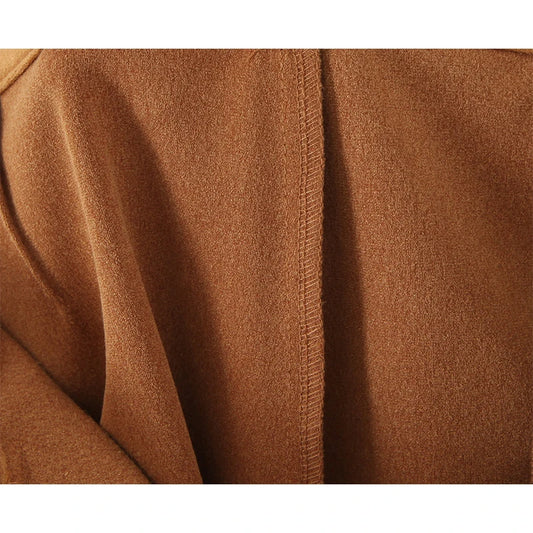 YENKYE Retro Brown Faux Suede Shorts for Women – High-Waist Casual Vintage Short Pants