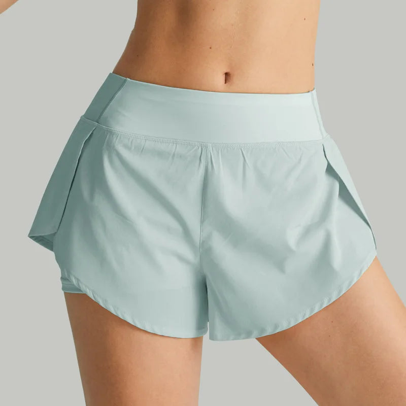 Ruffled Styled Sportswear/Double-Deck Running Short’s/Yoga Bottoms Summer Gym Fitness Training Jogging Short’s.