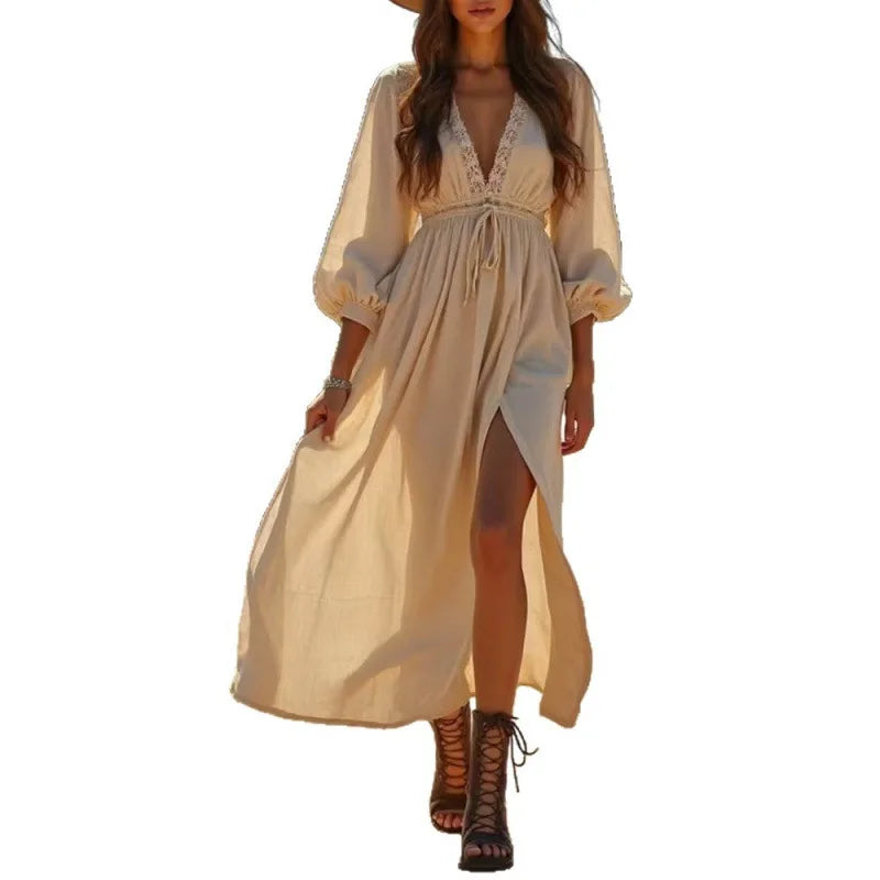Desert Grace Lace-Up Maxi Dress | Modern Blend Boutique