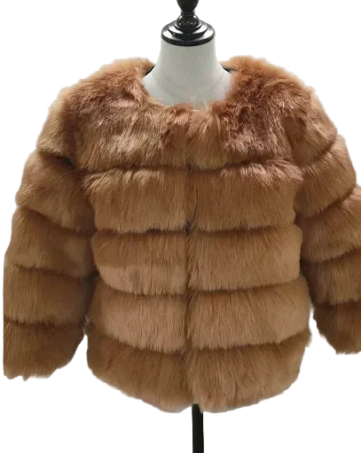 Faux Fur Coat’s For Winter/Women Short Coat Y2k Warm Furry Outerwear/O~Neck Knitted Puffy Warm Coat’s.