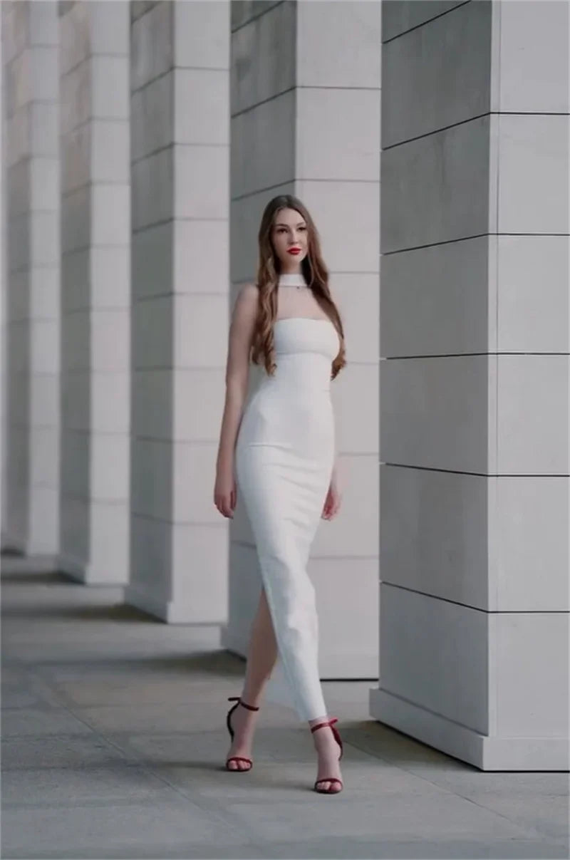 Elegant Halter Neck Bodycon Maxi Dress for Women – Strapless Backless Sleeveless Evening Party Dress | Modern Blend Boutique