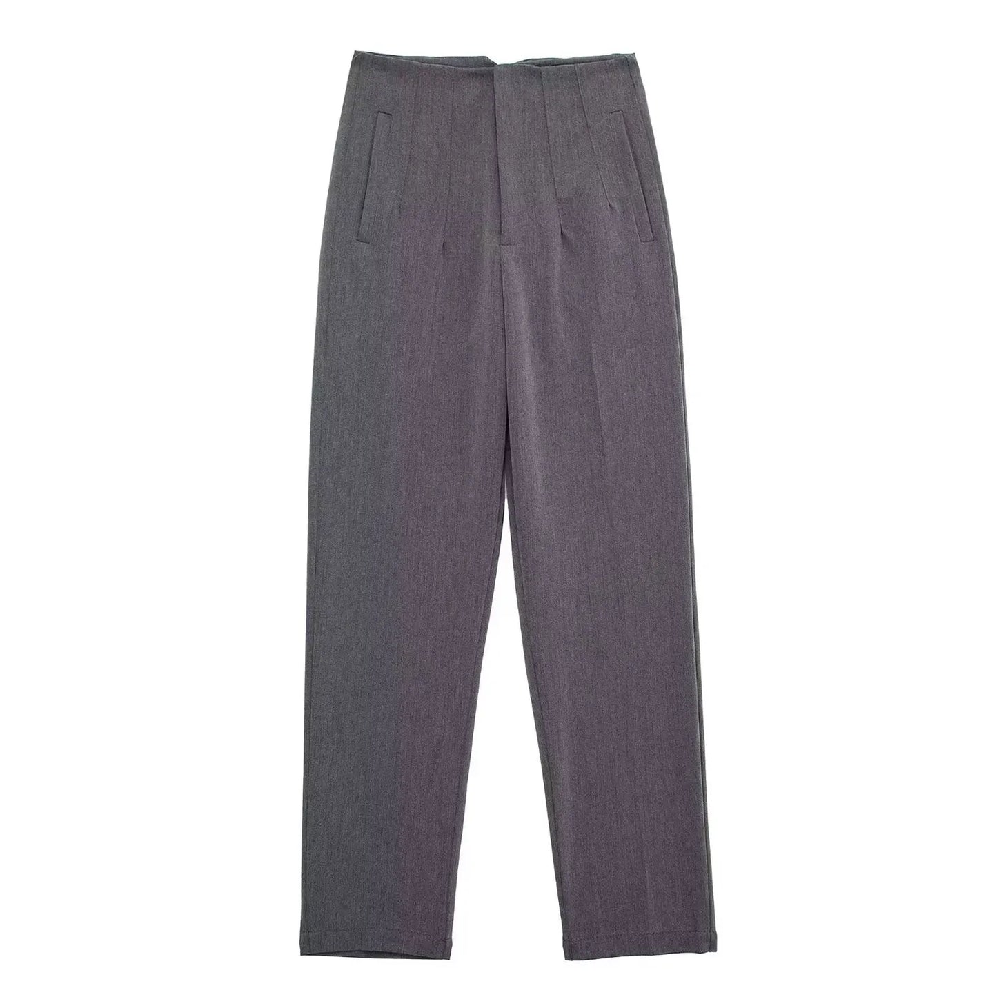 Solid HH Flat Front Pencil Pant’s/High Waist Casual Streetwear/Woven  Trouser’s Office Wear Chic Pant’s.