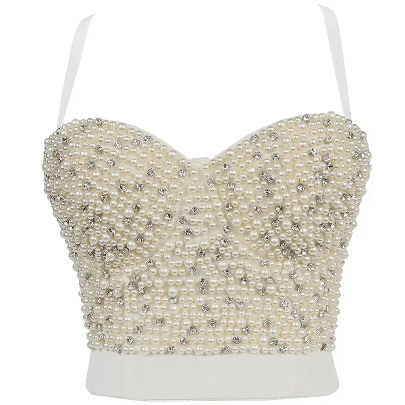 Fashion Sequined Tank Top/Shiny Shaper Push Up Bra/Sexy Halter Cropped Top/Bralette Corset Camis.