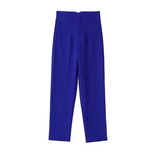 Solid HH Flat Front Pencil Pant’s/High Waist Casual Streetwear/Woven  Trouser’s Office Wear Chic Pant’s.