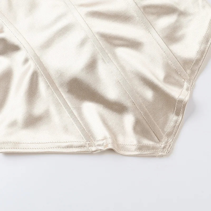Champagne Satin Sculpt Corset Top
