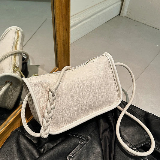 Modern Blend Boutique™ | Luxe Genuine Cowhide Leather Crossbody Bag – Premium Braided Strap Shoulder Purse for Women
