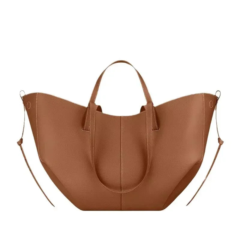 Large Capacity Classic Shoulder Bag/Shape Bucket Under Armrests Versatile Leather Trend Bag.