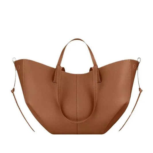 Large Capacity Classic Shoulder Bag/Shape Bucket Under Armrests Versatile Leather Trend Bag.