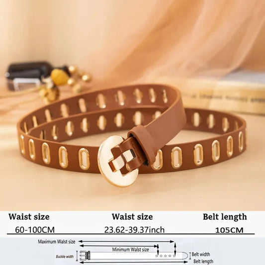 Fashion Gold Buckle Belt For Women/Waist Belts High Quality Waistband Luxury Ladies.