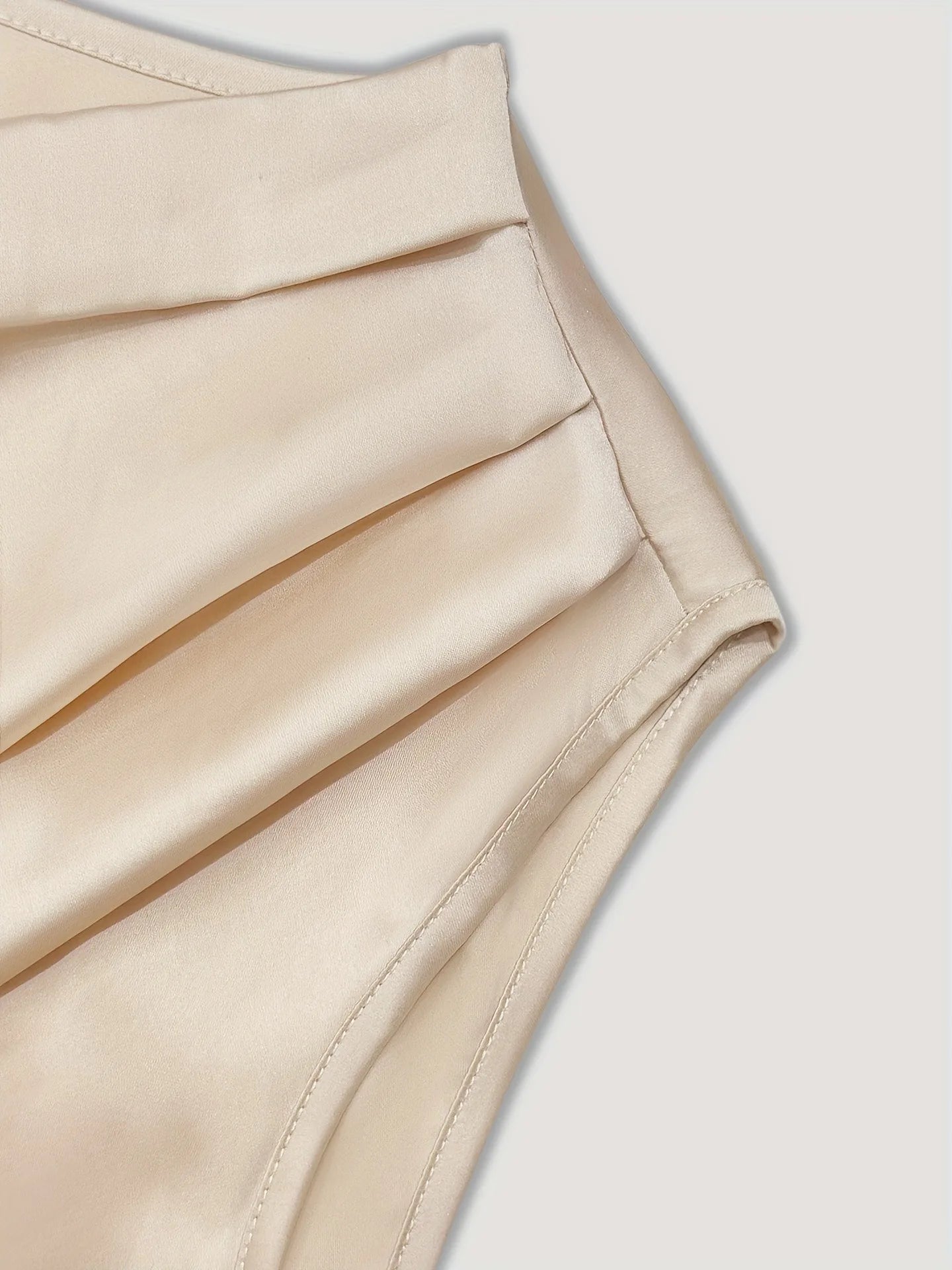 Luxury Satin Cowl Neck Two-Piece Set – Elegant Sleeveless Top & Flowing Skirt Set