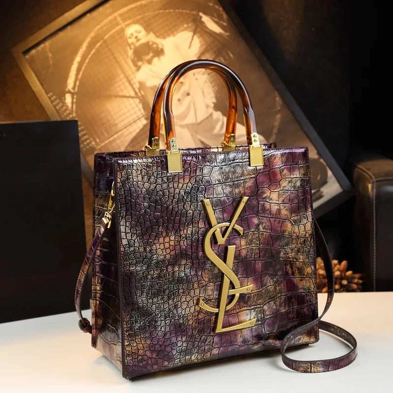 Luxury Crocodile Unique Handbag/Tote Fashion Handbag/Single Printed Shoulder Crossbody Handbag.