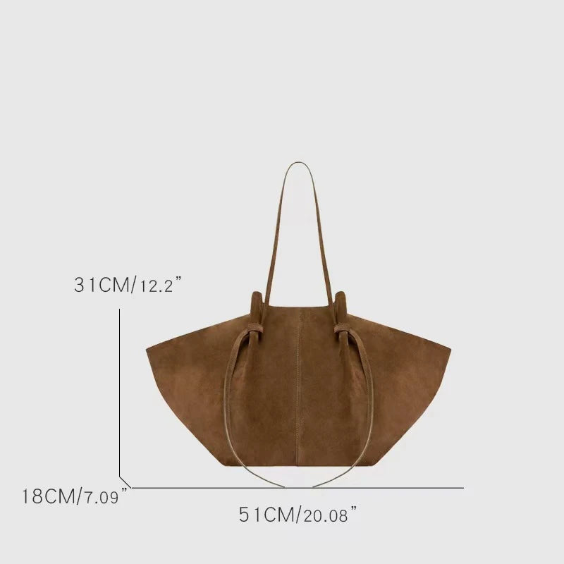 Luxury Faux Suede Tote Bag – Large Capacity Minimalist Shoulder Bag | Modern Blend Boutique