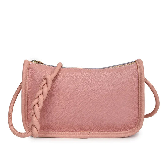 Modern Blend Boutique™ | Luxe Genuine Cowhide Leather Crossbody Bag – Premium Braided Strap Shoulder Purse for Women