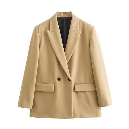 Women’s Plaid Single-Button Blazer – Tailored Notched Collar Jacket | Elegant Office & Casual Chic Outerwear