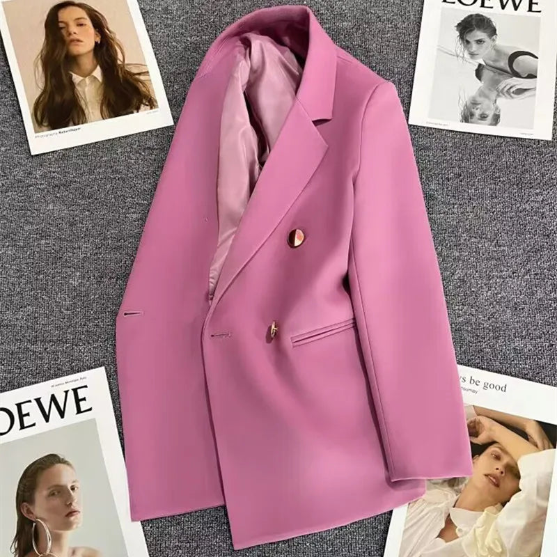Elegant Single Button Blazer/Autumn Long Sleeve Slimmed Stylish Jacket’s/Single Button Blazer/Casual Chic Tops Coat’s.