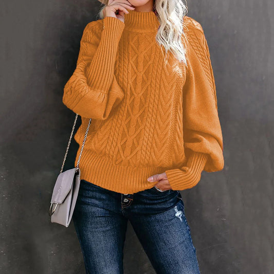 Cozy long-sleeved pullover/Solid color winter fashion/Comfy knitted sweater for women/Limid-neck sweater for women/Fashion long sleeved knitted solid color sweater.