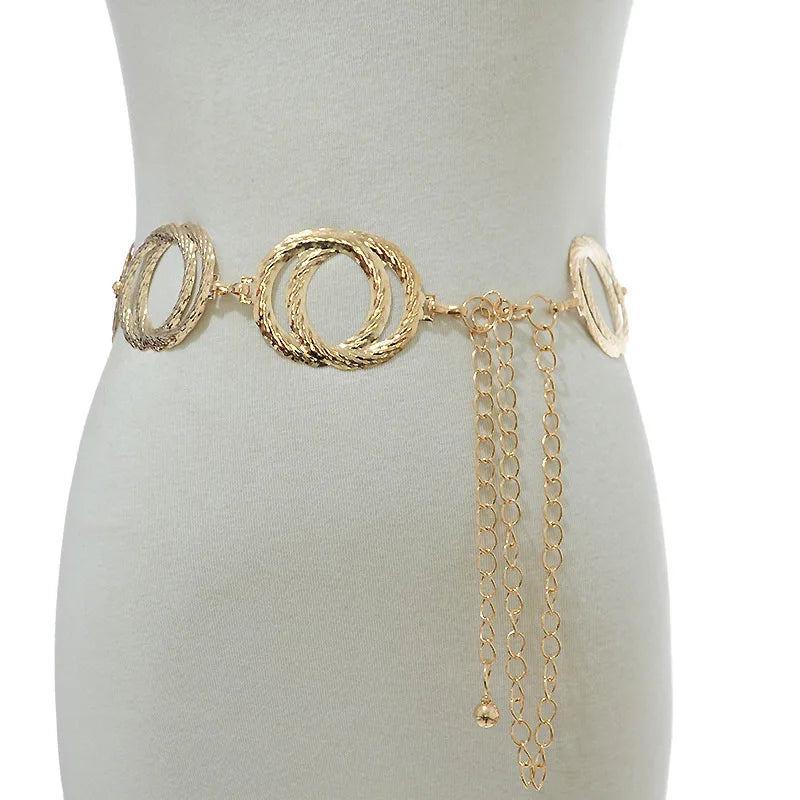 Big O-Ring Chain Belts for Women Girls Body Chain For Party Wedding Daily Accessory Wear.