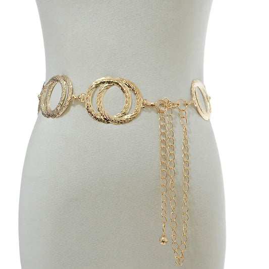 Big O-Ring Chain Belts for Women Girls Body Chain For Party Wedding Daily Accessory Wear.