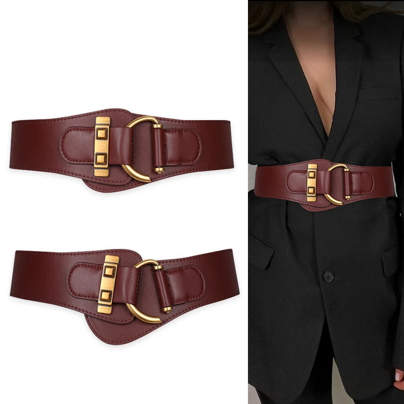 High Quality Luxury Female Waist/Stretch Cummerbunds Black Elastic/Corset Belt Big Dress Waistband.