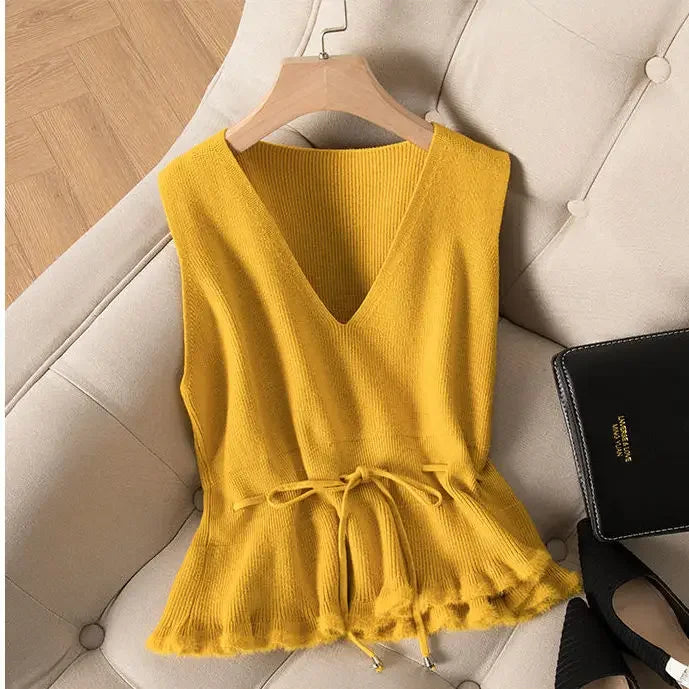 Women’s Knitted Sweater Vest – Sleeveless Pullover Jacket | Autumn Winter Warm Knit Coat | Chaleco Mujer