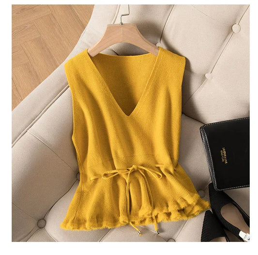 Women’s Knitted Sweater Vest – Sleeveless Pullover Jacket | Autumn Winter Warm Knit Coat | Chaleco Mujer