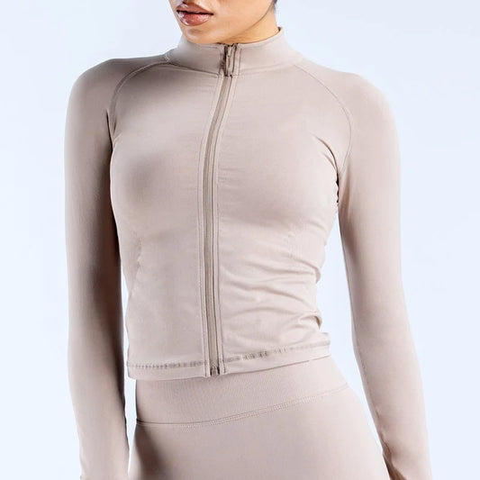 Workout Activewear Sports Pilates/Yoga Clothes Zippy Jacket/Running Long Sleeves Gym Tops Zipper.